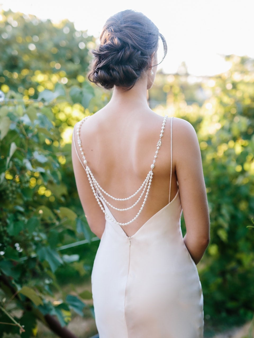 Dramatic Pearl Back Necklace Angela Marie Bridal Veils
